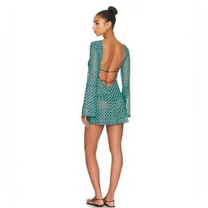 House of Harlow 1960 x REVOLVE Saskia Mini Dress in Teal. XS